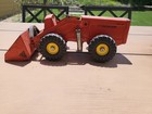Vintage 1950   s Pressed Steel Nylint Hough Payloader Construction Toy  red 