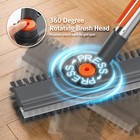 Air U  Floor Scrub Brush With Long Handle  4 In 1 Scrubber 1 Pack  Gray
