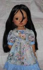 Global Mosa Doll Wig Size 11 12 Black Long Straight Hair No Bangs Seam Part Nwt