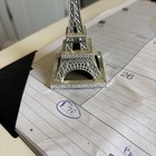 Vintage 4 75    Kings Island Amusement Park  Silver Eiffel Tower Souvenir Metal