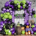 Halloween Balloons Arch Kit  108 Pcs Black Green Purple Balloons Purple Green