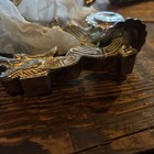 Vintage Silver Chinese Dragon Chopstick   Spoon Holders Set Of 4 Plated Incense