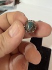 Antique Or Vintage 925 Sterling Silver Turquoise Child s Ring Southwest Sz 1