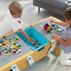 Building Bricks Play N Store Wooden Table With 200  Bricks  Natural