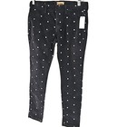 Roebuck   Co  Girls Black Corduroy Pants With Star Embellishments - Size 10 Euc
