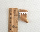 Dollhouse Miniature Christmas Stocking Gold With White Pompoms 1 12 Scale