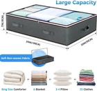 90l Under Bed Storage Bags foldable Organizers For Blankets towels pillows  Grey