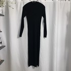 Aritzia Wilfred Alchemy Black Ribbed Mock Neck Bodycon Midi Sweater Dress  M