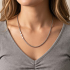 Italian 14k White Gold Necklace Round Box Chain   2 3mm X 20  Weight 8 Grams