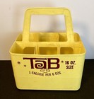 Tab Soda Bottle Yellow Plastic Carrier Carton 6 Pk Half Quart 1970   s