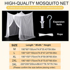 Bed Mosquito Net Rectangular Canopy Drapes With Hook Nylon Rope For Single Twin