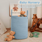 Large Woven Laundry Basket Hamper 60l Cotton Rope Storage Bin For Blankets toys 