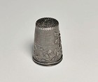 Vintage 925 Sterling Silver Thimble Art Nouveau Fairy Repousse Gold Wash Inside