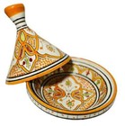 Moroccan Tajine Dome Lid Terracotta Orange Tagine Hand-crafted   Painted 7 7 8   d