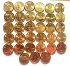 2009 To 2015- 5rs Unc 33 Brass India Republic Rare Coins Lot - Wt  6 Gram Each a