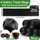 75 Count 4 Gallon Black Trash Bags  Heavy Duty For Home  Kitchen   Office Use