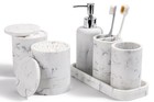 6-piece Bathroom Accessories Set - Soap Dispenser  Toothbrush Holder  Vanity Tra