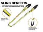 1  X 3 Ft Web Lifting Sling Tow Strap 2-ply Eye   Eye Tagged Rated  2 Pack 