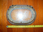 Vintage Brass Bronze Oval Oblong Porthole Window Two Dog Marine Boat
