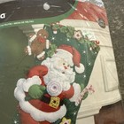 Bucilla Santa   Teddy Bear Felt Christmas Stocking Kit  86448 Discontinued 18 