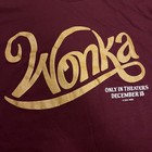 Wonka 2023 Movie Promotional Xl Long Sleeve Purple Maroon Shirt Chalamet