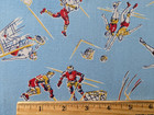 Bty X 36  Vintage Cotton Fabric Sports Bball Basketball Tennis Hockey Football