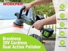 Workpro 20v Cordless Buffer Polisher Kit Brushless Dual Action 5000rpm 4 0ah
