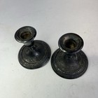 Vintage Pair Silver Plated Candle Stick Holders Ll C