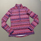 Nike Pro Shirt Womens Medium Purple Pink 1 2 Zip Pro Hyperwarm Running 839353