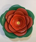 Vintage Tulip Nesting Bowls Set Of 4 Plastic Red Green Flower Retro Kitchen