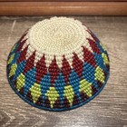 Sisal Bowl Basket Tintsaba Handmade Swaziland 6    Geometric Pattern Colorful