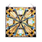 Stained Glass Tiffany Style Window Panel Victorian Mission Arts   Crafts 23 X 23