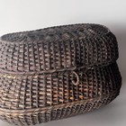 Vintage Wicker Sewing Basket Notions Antique Brown