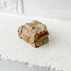 Vintage Hand Carved Stone Frog Figure Netsuke Style Beige Brown Mottled Mini 1 5