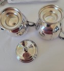 Vintage Lot Of Sheffield Creamer   Sugar  Tray   Salt   Pepper Shakers  india 