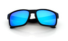 Men s Polarized Sports Square Sunglasses Matte Black Frame Blue Mirror Lens New
