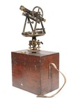 1800 s W    L e  Gurley Brass Surveyors Transit In Original Wood Box   Troy  Ny