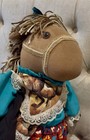 Handmade Girl Boy Large Horse Doll Pair Colorful Southwestern Attire  Beautiful