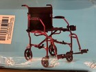 Medline 19in  Ultralight  15 Lb  Transport Chair - Red 300 Lb Capacity    nib   