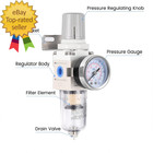 1 4 Inch Npt Air Filter Pressure Regulator Water Separator Compressed
