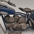 Blue silver black Metal Motorcycle Sculpture Figurine  Freestanding