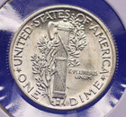 1944 Brilliant Uncirculated 90  Silver Mercury Dime 