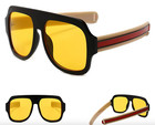 Men Sunglasses Rapper Designer Fashion Retro Vintage Yellow Style Models Square