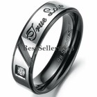 Stainless Steel   True Love   Engagement Promise Ring Couples Wedding Band