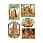 New York City Hotel Luggage Stickers  5 Labels  Cut And Peel Sheet  1174