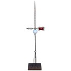 Antique 19th Century Metal Lightning Rod Weathervane Red Glass Directional 60 