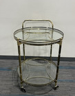 Mid-century Modern Brass Bar Cart  damaged 