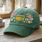 Nwt    Embroidered Masters Golf Hat  Augusta Inspired Tournament Hat Flower