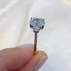 3 8ct Art Deco Style Vvs1 Lab Created Diamond Wedding Engagement 925 Silver Ring