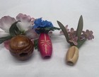 Miniature Dollhouse Flowers Wooden Vases Vintage Collectibles Home Decor Tiny
